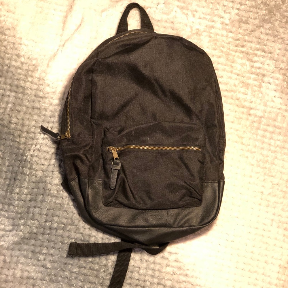 Plain Black Backpack - image 1